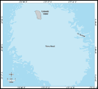 Map showing bathymetry around Lisianski Island. Click for large map.