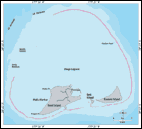 Map showing bathymetry at Midway Atoll. Click for large map.