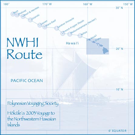 Hokule`a Route up the NWHI chain.