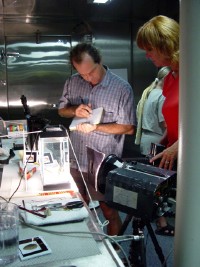 David and Susan photographing an invertebrate