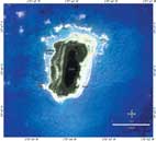 IKONOS Satellite image of Laysan Island.  Click for larger image.