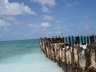 Rusting seawall at Tern Island